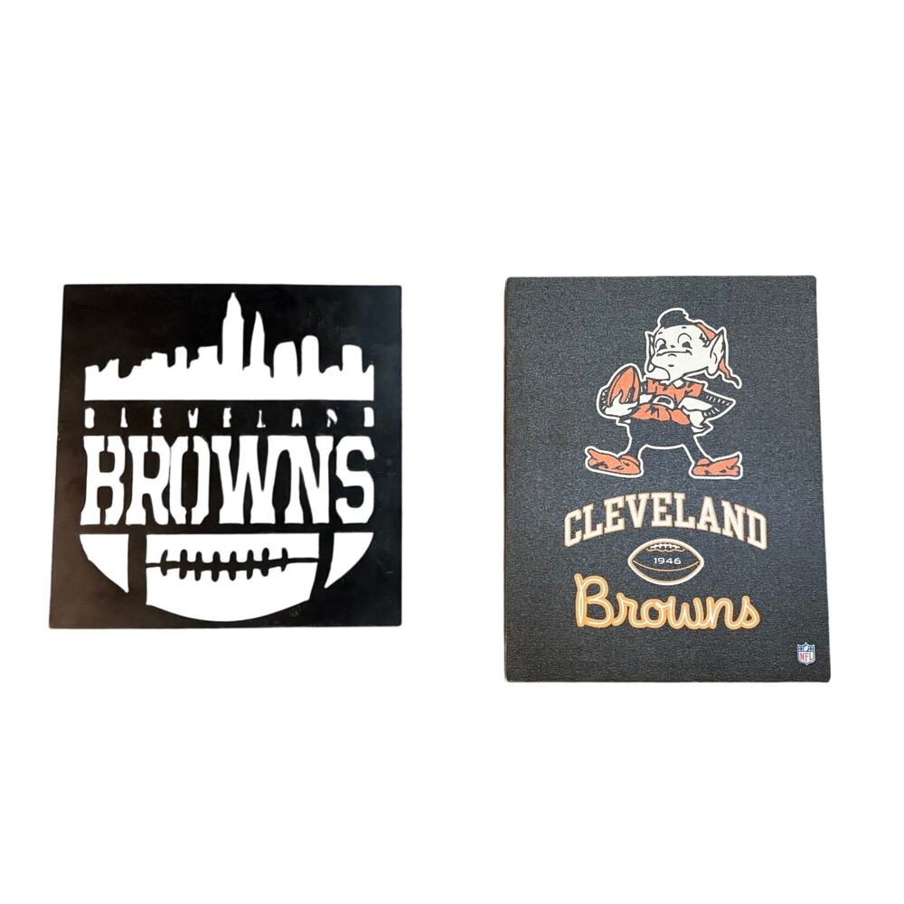 Cleveland Browns Wall Decor Signs for Mancave or Bar Brownie Elf Cityscape